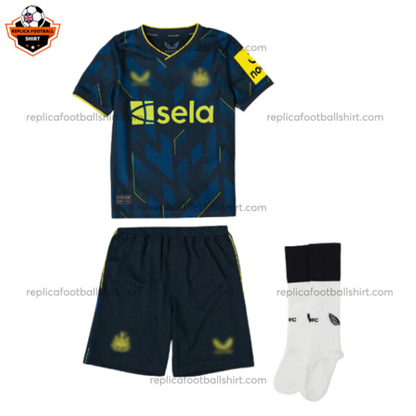 Newcastle Third Kid Replica Football Kit 2023/24 - Front View