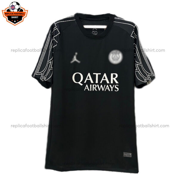 Paris Saint Germain Black Fourth Fans Men Replica Football Shirt 2025/26 - Front View