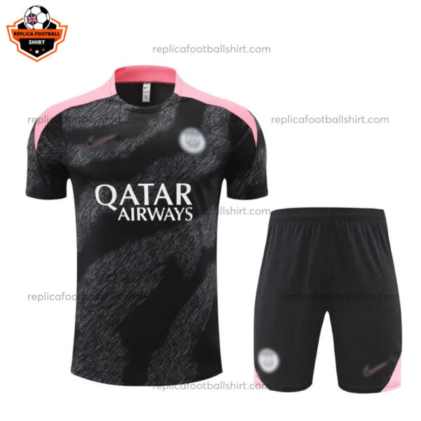 Paris Saint Germain Black Gray Training Kid Replica Football Kit 2024/25 - Front View