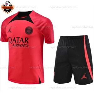 Paris Saint Germain Black Red Training Adult Replica Football Kit 2023/24 - Front View
