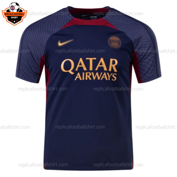 Paris Saint Germain Blue Pre-Match Training Men Replica Football Shirt 2023/24 - Front View