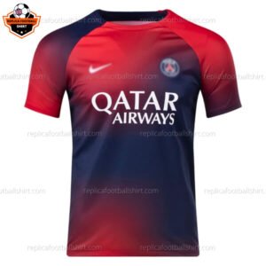 Paris Saint Germain Blue-Red Pre-Match Training Men Replica Football Shirt 2023/24 - Front View
