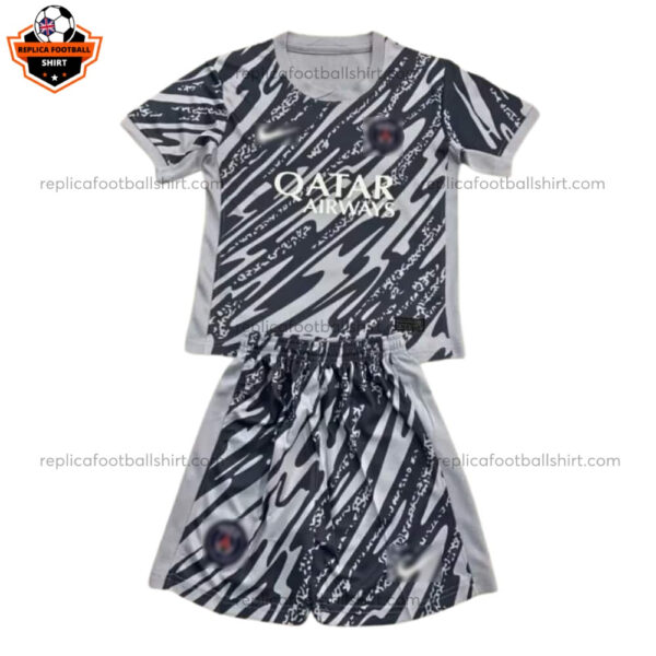 Paris Saint Germain Goalkeeper Gray Kid Replica Football Kit 2024/25 - Front View