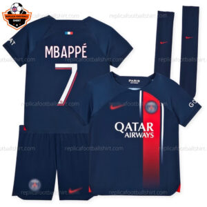 Paris Saint Germain Home Kid Replica Football Kit 2023/24 MBAPPÉ 7 - Over View
