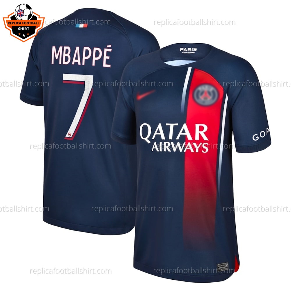 Paris Saint Germain Home Men Replica Football Shirt 2023/24 MBAPPÉ 7 - Over View