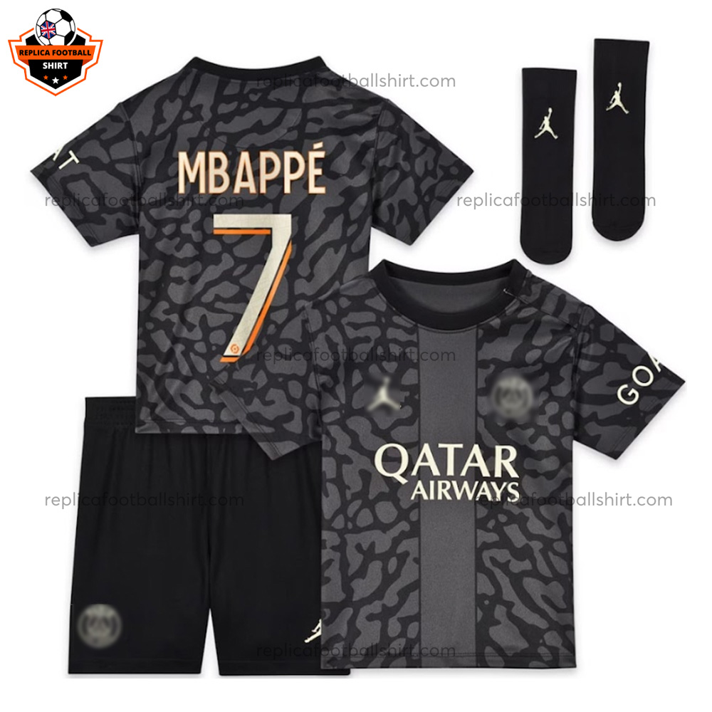 Paris Saint Germain Third Kid Replica Football Kit 2023/24 MBAPPÉ 7 - Over View