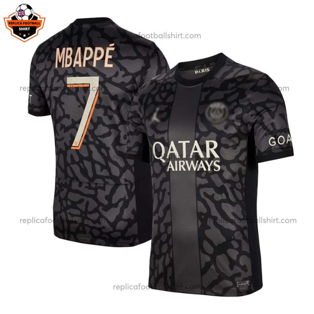 Paris Saint Germain Third Men Replica Football Shirt 2023/24 MBAPPÉ 7 - Over View