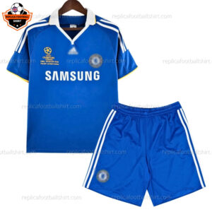 Retro Chelsea Home Kid Replica Football Kit 2008/09 - Front View