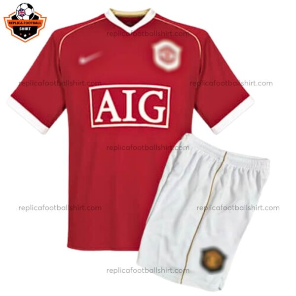 Retro Manchester United Home Kid Replica Kit 06/07 - front