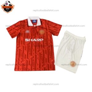 Retro Manchester United Home Kid Replica Football Kit 1992/94 Front View