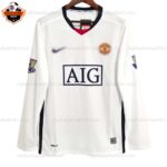 Retro Manchester United Away Men Replica Football Shirt 2008/09 Long Sleeve