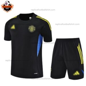 MU Black Pre Match Training Kid Replica Kit 24/25 - Front View