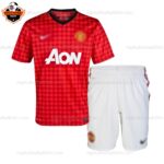 Retro Manchester United Home Kid Replica Football Kit 2012/13