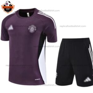 MU Purple Pre Match Training Kid Replica Kit 25/26 - Front View