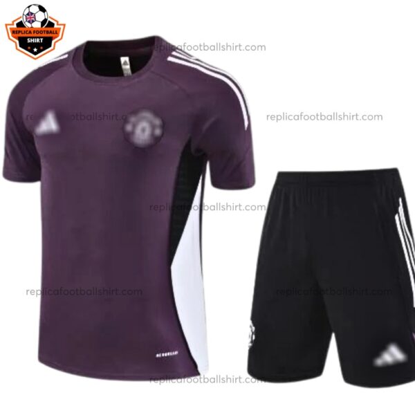 MU Purple Pre Match Training Kid Replica Kit 25/26 - Front View