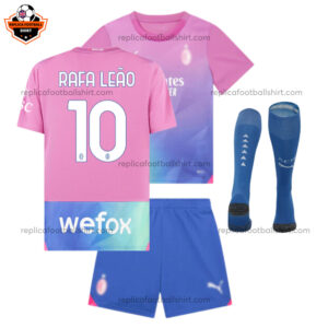 AC Milan Third Kid Replica Football Kit 2023/24 RAFA LEÃO 10 Printed - Over View