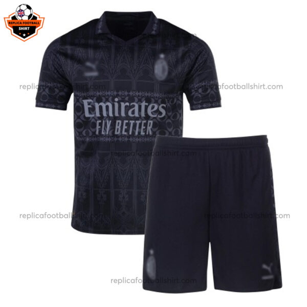 AC Milan X Pleasures Kid Replica Football Kit 2023/24 - Front View