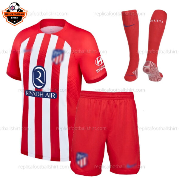 Atletico Madrid Home Kid Replica Football Kit 2023/24 - Front View