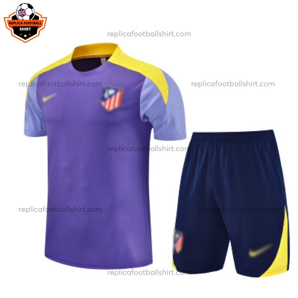Atletico Madrid Purple Pre Match Training Kid Replica Football Kit 2025/26 - Front View