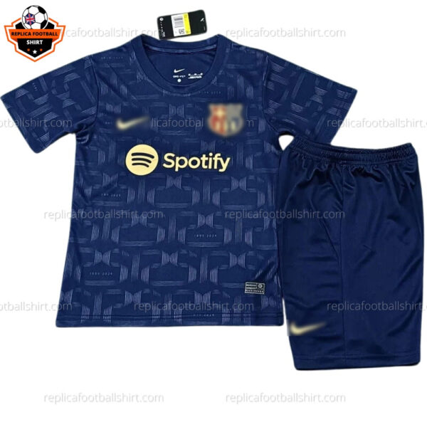 Barcelona 125th Anniversary Edition Kid Replica Football Kit 2024/25 - Front View