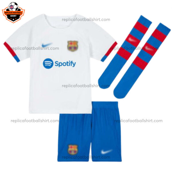 Barcelona Away Kid Replica Football Kit 2023/24 - Front View