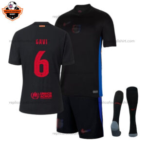 Barcelona GAVI 6 Away Kid 2024/25 Printed Replica Football Kit - Over View