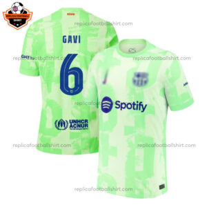 Barcelona GAVI 6 Third Men Replica Football Shirt 2024/25 Printed - Over View
