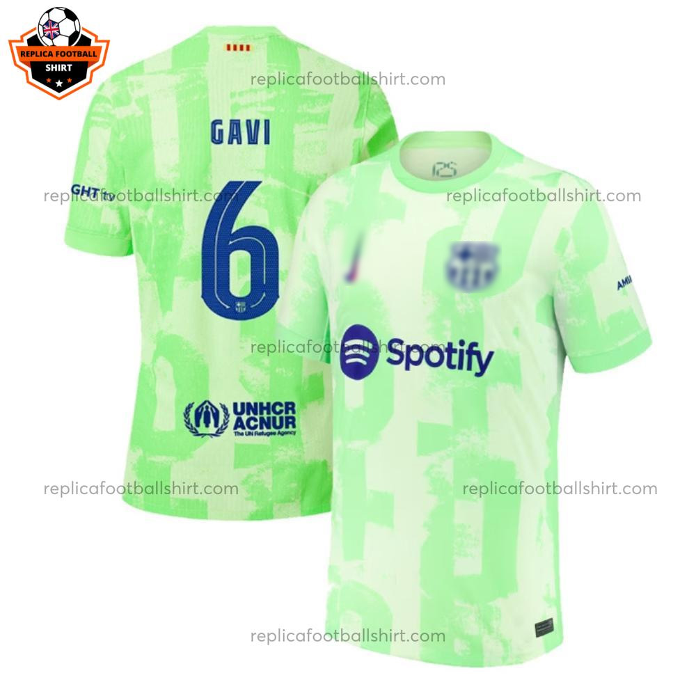 Barcelona GAVI 6 Third Men Replica Football Shirt 2024/25 Printed - Over View