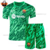 Barcelona Goalkeeper Green Kid Replica Football Kit 2024/25 - Front View