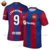 Barcelona Home Men Replica Football Shirt 2023/24 LEWANDOWSKI 9 Printed - Over View