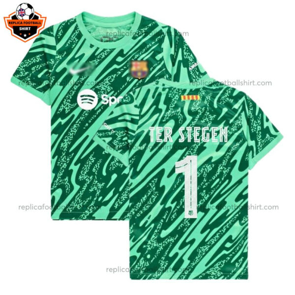 Barcelona TER STEGEN 1 Goalkeeper Men Replica Football Shirt 2024/25 Printed - Over View
