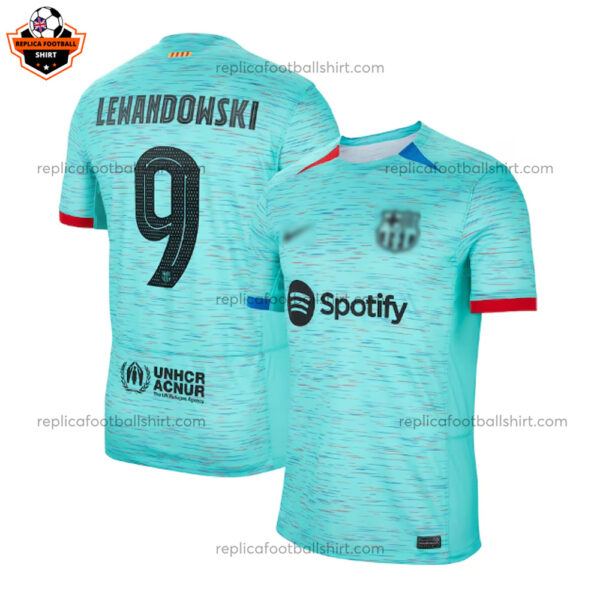 Barcelona Third Men Replica Football Shirt 2023/24 LEWANDOWSKI 9 Printed - Over View