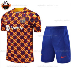 Barcelona Yellow Blue Training Adult Replica Football Kit 2023/24 - Front View
