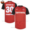 Bayern Leverkusen Home Men Replica Football Shirt 2024/25 FRIMPONG 30 - Over View