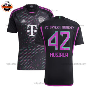 Bayern Munich Away Men Replica Football Shirt 2023/24 MUSIALA 42 Printed - Over View