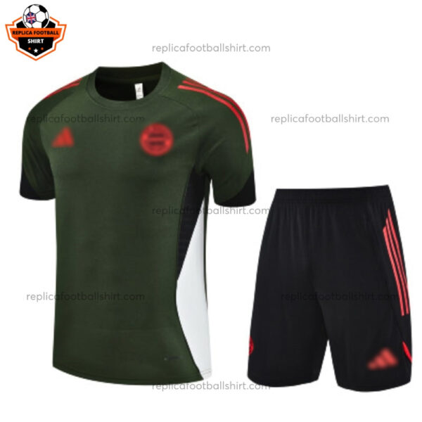 Bayern Munich Dark Green Pre Match Training Kid Replica Football Kit 2025/26 - Front View