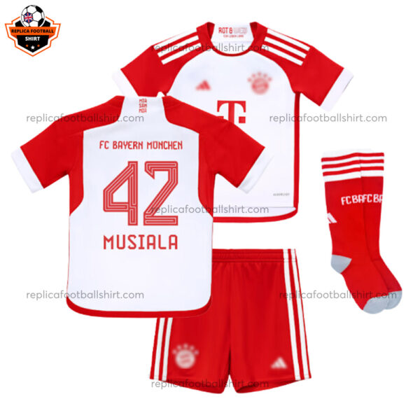 Bayern Munich Home Kid Replica Football Kit 2023/24 MUSIALA 42 Printed - Over View