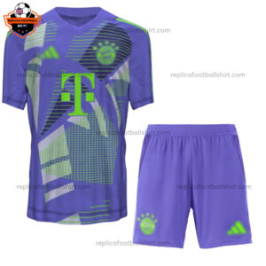 Bayern Munich Purple Goalkeeper Kid Replica Football Kit 2024/25 - Front View