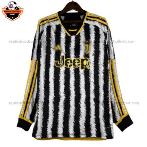 Juventus Home Men Replica Football Shirt 2023/24 Long Sleeve - Front View