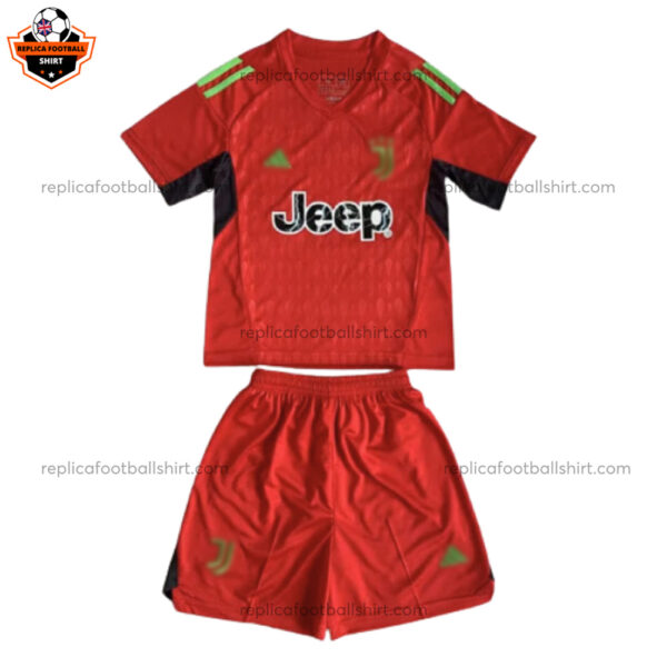 Juventus Red Goalkeeper Kid Replica Football Kit 2023/24 - Front View