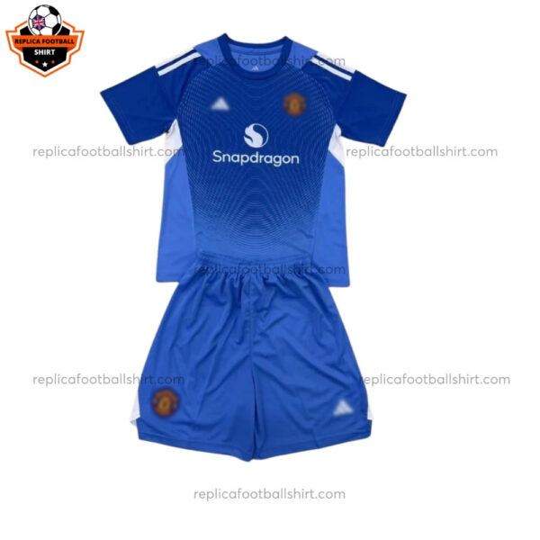 Manchester United Blue Goalkeeper Kid Replica Football Kits 2025/26 - Front View