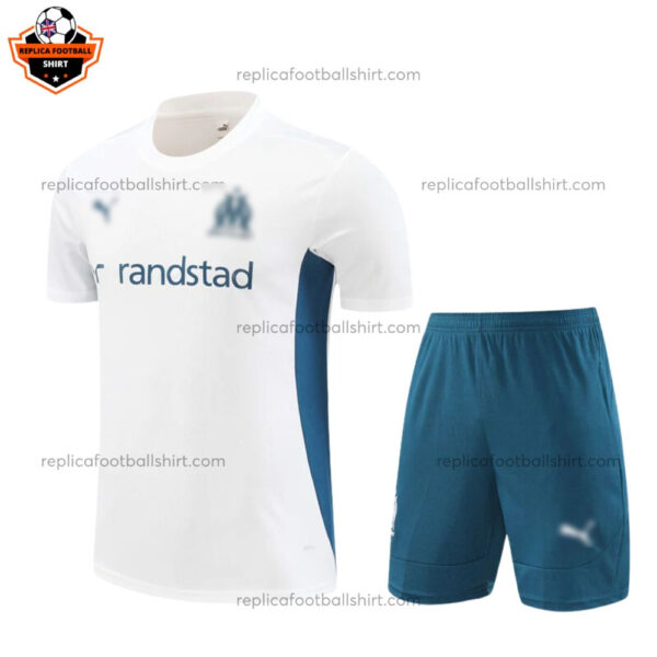 Olympique Marseille White Training Kid Replica Football Kit 24/25 - Front View -1