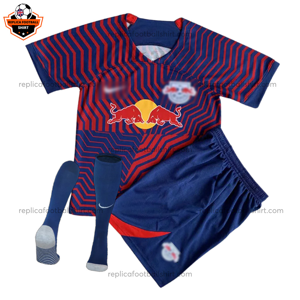 RB Leipzig Away Kid Replica Football Kit 2023/24 - Front View