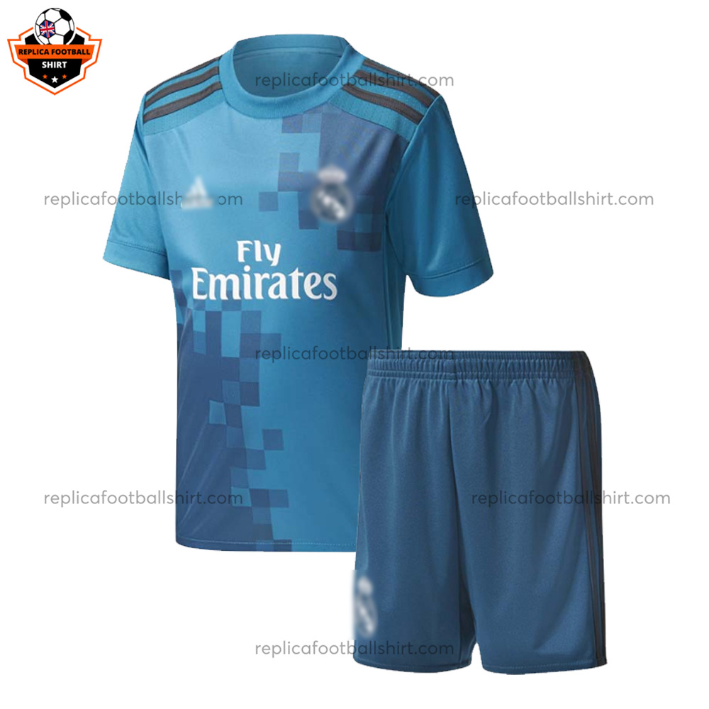 Retro Real Madrid Third Kid Replica Football Kit 2017/18 - Front View
