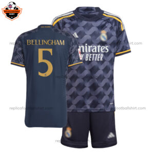 Real Madrid Away Kid Replica Football Kit 2023/24 BELLINGHAM 5 Printed - Over View