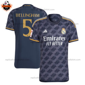 Real Madrid Away Men Replica Football Shirt 2023/24 BELLINGHAM 5 Printed - Over View