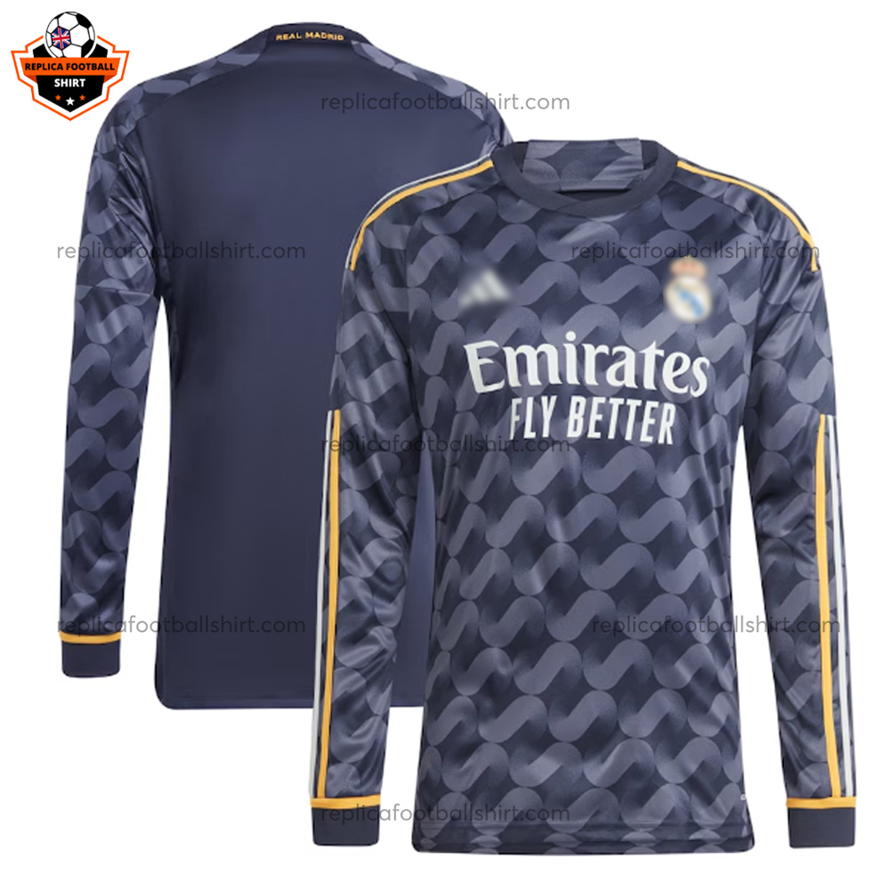 Real Madrid Away Men Replica Football Shirt 2023/24 Long Sleeve - Over View