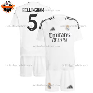 Real Madrid BELLINGHAM 5 Home Kid Replica Football Kit 2024/25 - Over View