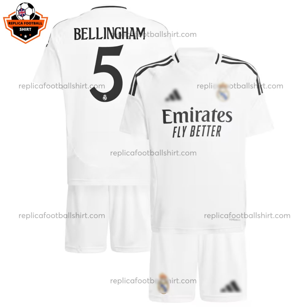 Real Madrid BELLINGHAM 5 Home Kid Replica Football Kit 2024/25 - Over View