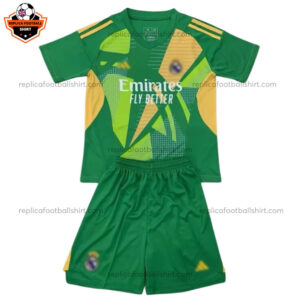 Real Madrid Green Goalkeeper for Men and Kid Replica Football Kit 2024/25 - Front View
